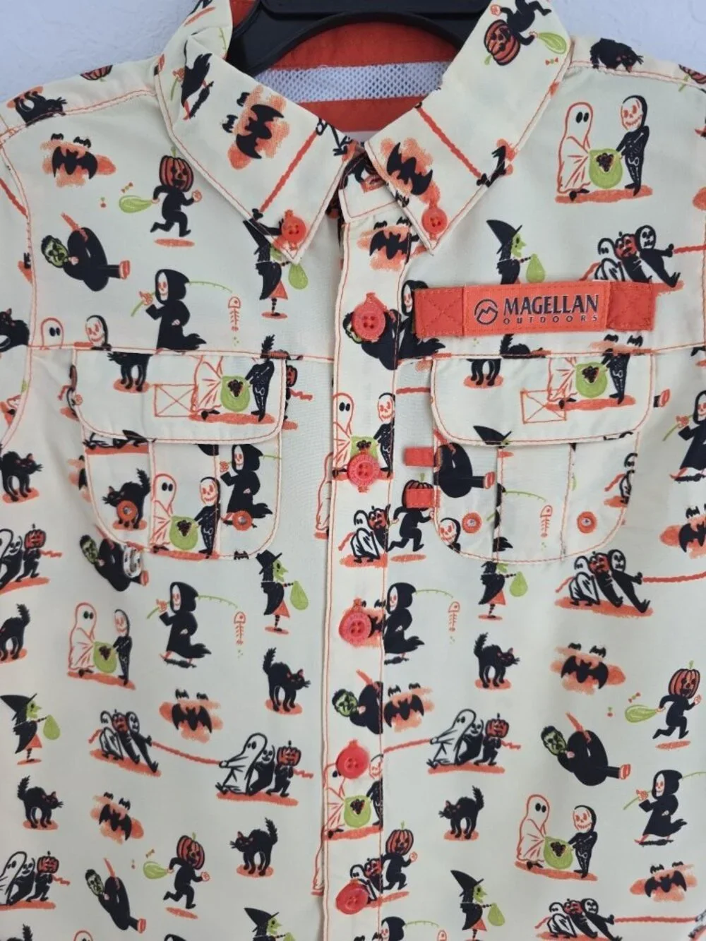 Magellan Boys 2T Halloween Shirt Fishing Button Up Short Sleeve NWT - Picture 7 of 11